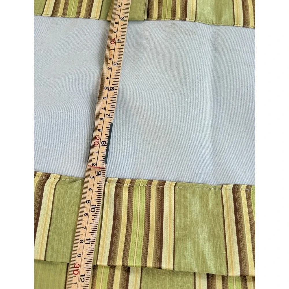 Green Brown Beige Stripe Valances set of two classic‎ Waverly quality no tag
